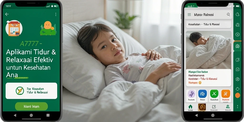 Tampilan antarmuka A7777 yang menenangkan dan intuitif untuk tidur lebih baik.