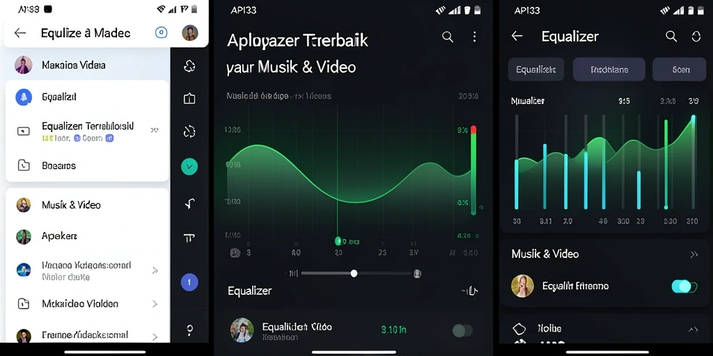 Screenshot API33 menampilkan antarmuka pengguna Equalizer yang intuitif.