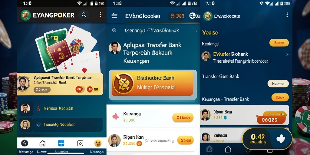 Antarmuka EYANGPOKER dengan fitur Transfer Bank yang mudah digunakan.