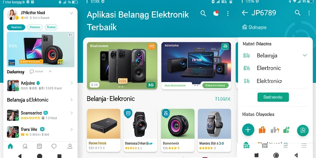 Tampilan antarmuka JP6789 yang modern dan fungsional untuk belanja elektronik.