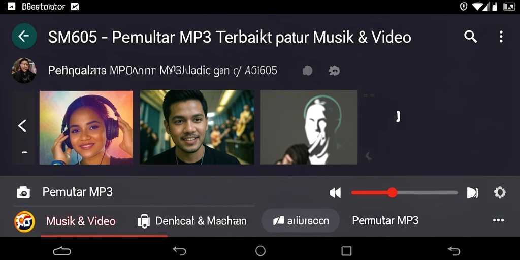 Antarmuka pengguna SM605 yang sederhana dan elegan untuk Pemutar MP3.