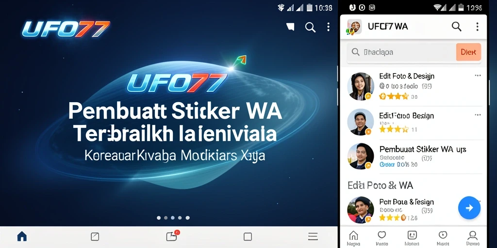 Tampilan antarmuka UFO77 yang sederhana dan fitur lengkap untuk Pembuat Stiker WA.